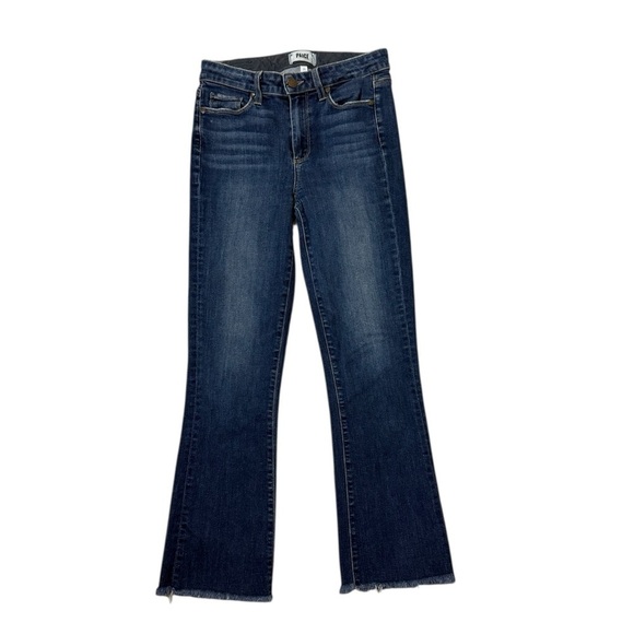 PAIGE Denim - PAIGE Womens Colette Crop Flare Raw Hem Blue Jeans Size 26